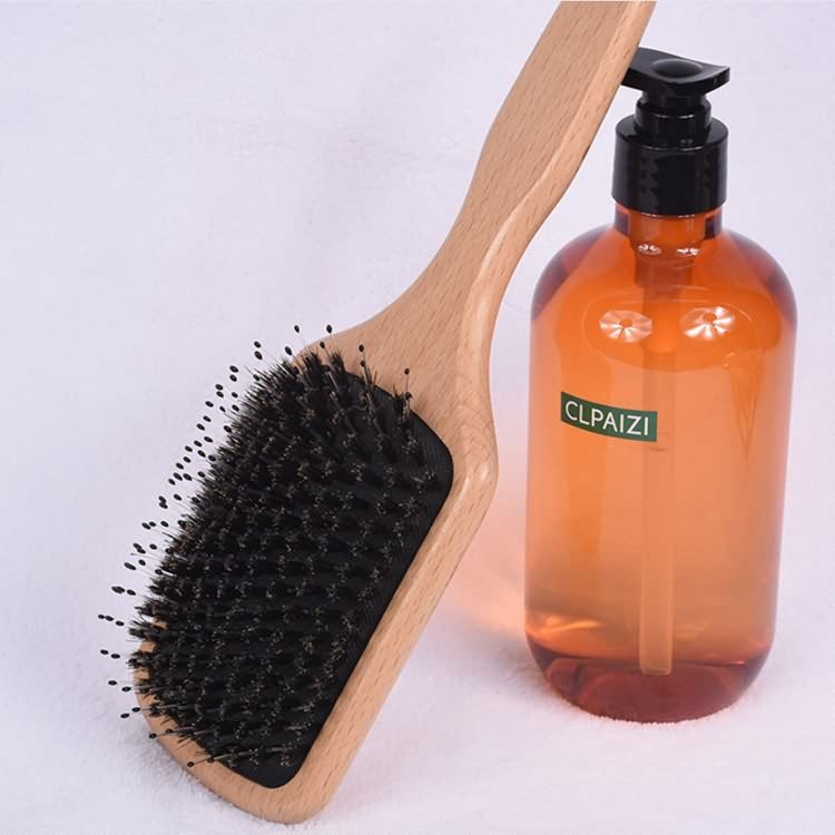wooden hair brush with bristle
